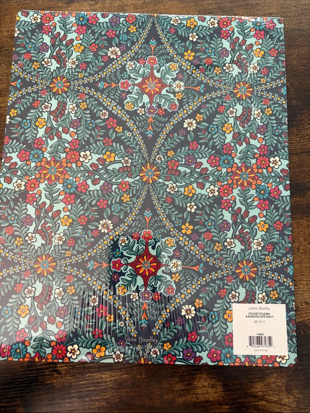 New (Sealed) Vera Bradley Teal Floral Hardcover Notebook and Folder Set